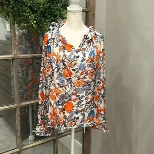 Chloe Kristyn Creme Indian Floral Blouse